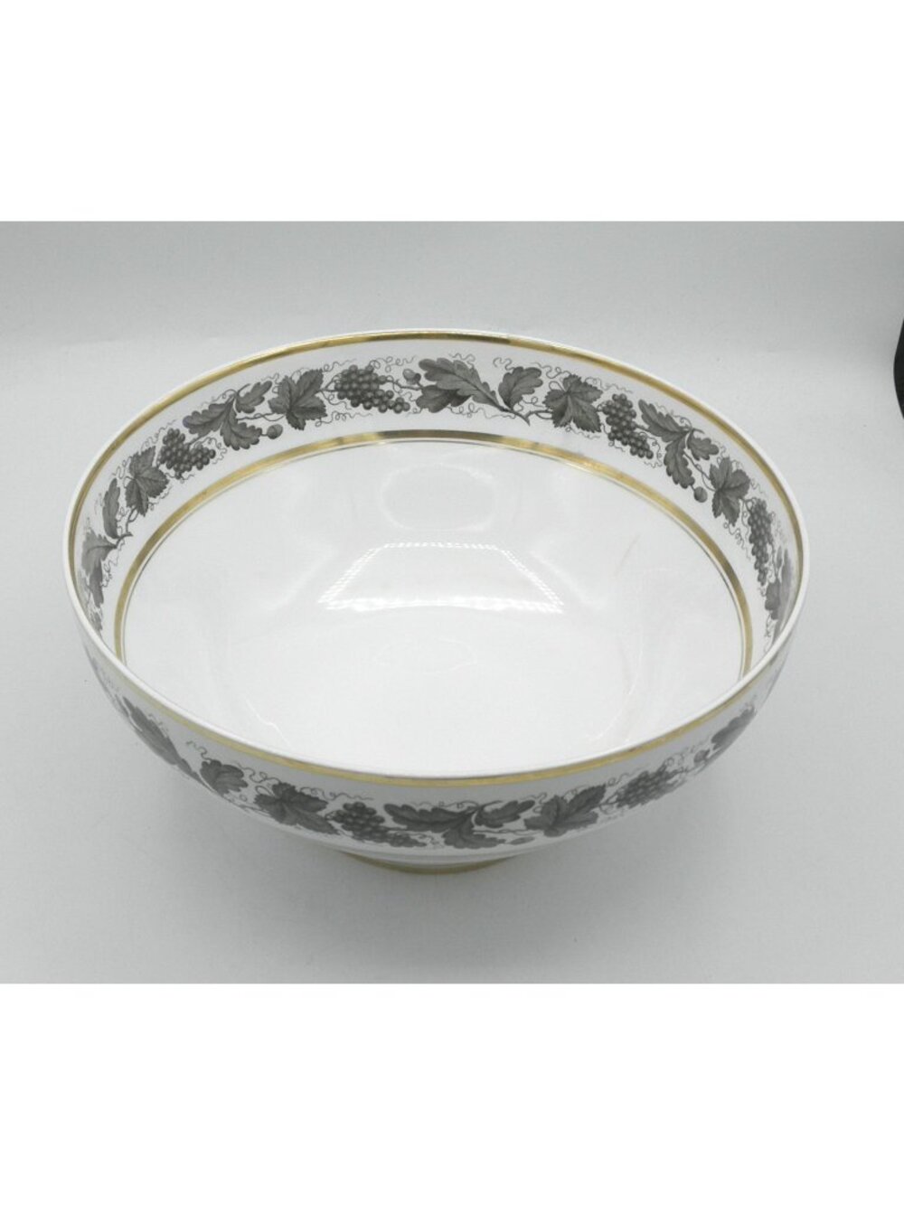 Kent Grey by Tiffany Round Footed Serving Bowl Pattern: TICKENGR - FLAWED - Rare